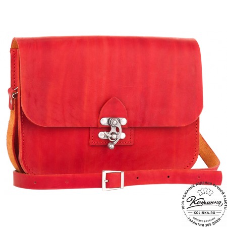 Кожаная сумка ручной работы "Кэтрин" (красная)